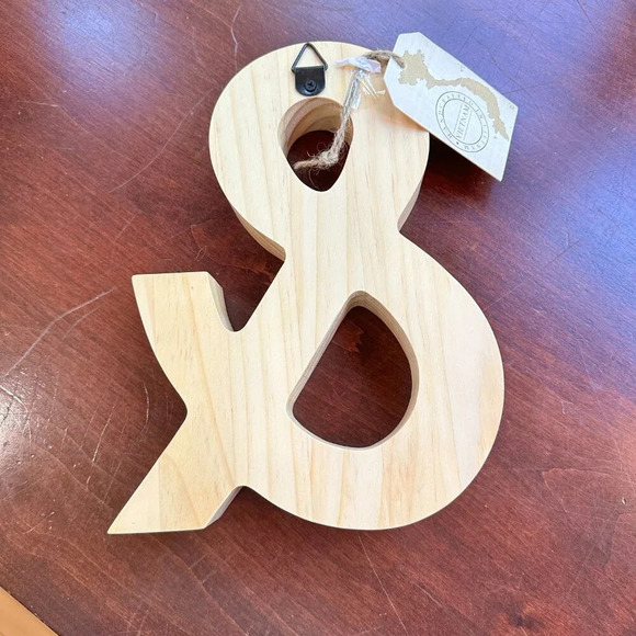 NWT Ampersand And Wood Wooden Sign Wall Hanging Picture - Picture 6 of 6